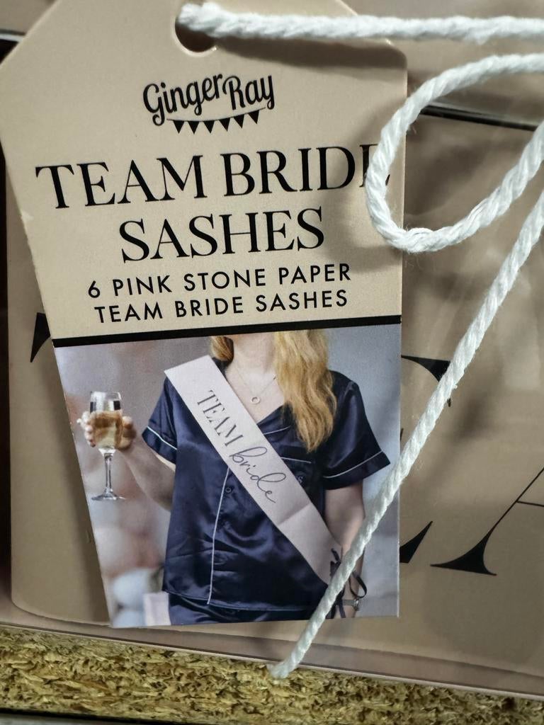 Sjerpen Team Bride - 6 stuks, Ophalen of Verzenden, Nieuw, Feestartikel, Geboorte of Huwelijk