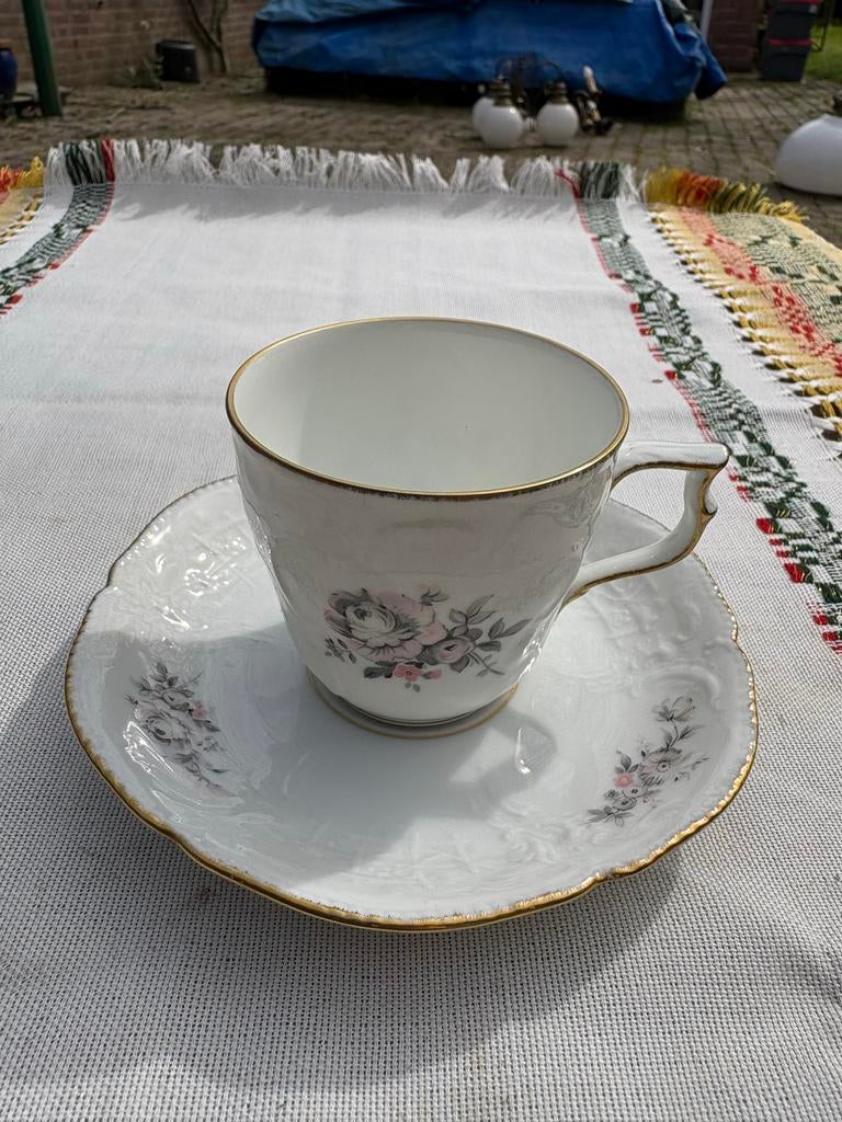 Rosenthal Sans soussi servies met rozenmotief en gouden rand, Ophalen
