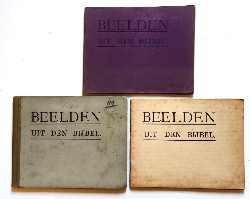 3 x plaatjes album Beelden uit den Bijbel  circa 1930, Ophalen of Verzenden, Gebruikt, Boek, Christendom | Katholiek