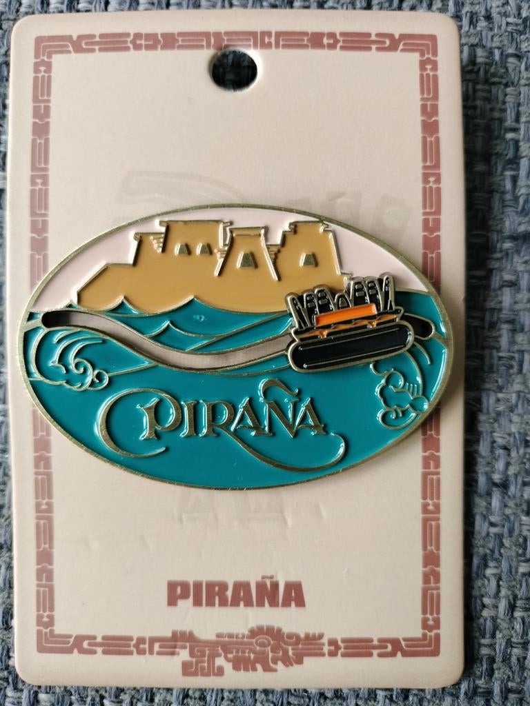 Efteling pin: Piraña, Verzenden, Nieuw, Button of Speldje