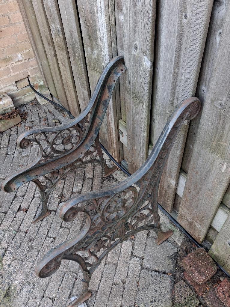Prachtige Gietijzeren Bankpoten, Tuin en Terras, Tuinbanken, Ophalen, Gebruikt, Metaal