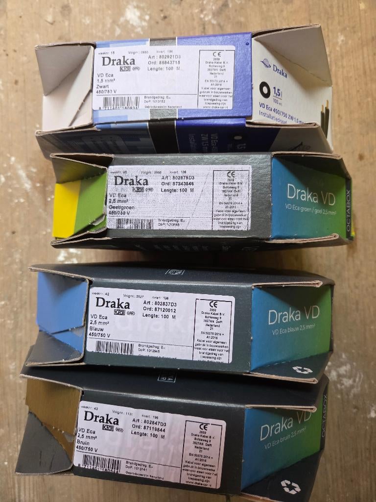 Draka draad, Doe-het-zelf en Verbouw, Elektra en Kabels, Ophalen of Verzenden, Nieuw, Kabel of Snoer