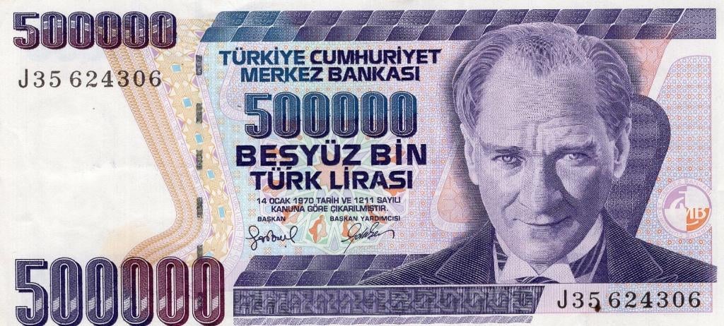 Bankbiljet:  Turkije, 500.000 Lirasi, 1970, Postzegels en Munten, Bankbiljetten | Europa | Niet-Eurobiljetten, Verzenden, Overige landen
