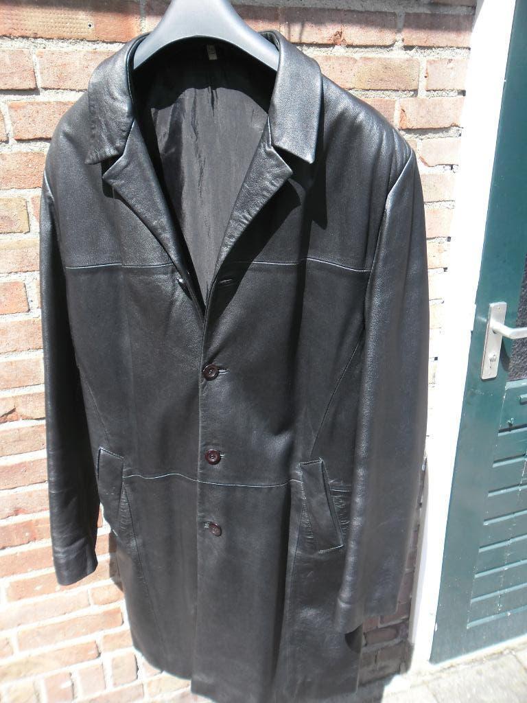 leren jas, Ophalen, Gedragen, Maat 56/58 (XL), Zwart