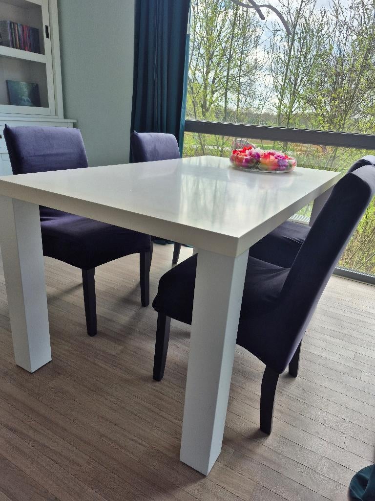 TEAB Witte Eettafel 160x90x75 (vergeeld), Ophalen, Gebruikt, 50 tot 100 cm, 150 tot 200 cm