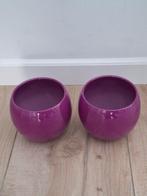 Bloempot paars rond - set van 2, Tuin en Terras, Bloempotten, Rond, Nieuw, Ophalen of Verzenden, Balkon