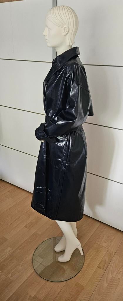 Mooie lange zwarte JJXX regenjas, lak, nieuw, maat 38 (M), Maat 38/40 (M), Zwart, Nieuw, Ophalen of Verzenden