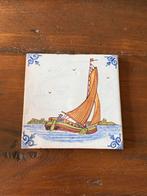 Delfts blauw tegel met zeilboot, Antiek en Kunst, Ophalen of Verzenden