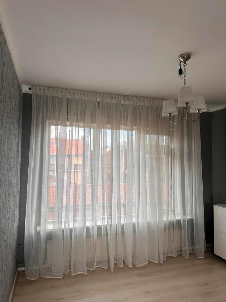 IKEA gordijnen + gordijnroede zwart – compleet set, Huis en Inrichting, Stoffering | Gordijnen en Lamellen, Zo goed als nieuw