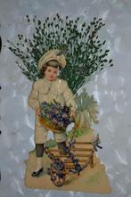 frankrijk 1910 marmercard poesieplaatje jongen kar viooltjes, Ophalen of Verzenden, Voor 1920, Gelopen, Sterren en Beroemdheden