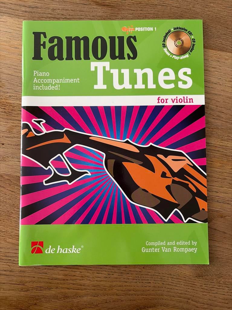 Famous Tunes for Violin - Muziekboek met CD, Les of Cursus, Ophalen of Verzenden, Zo goed als nieuw, Viool of Altviool