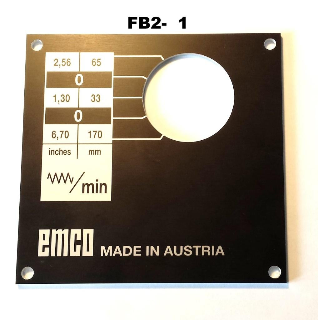 Symboolplaatjes draaibanken freesmachines onderdelen Emco, Ophalen of Verzenden, Nieuw, Onderdeel
