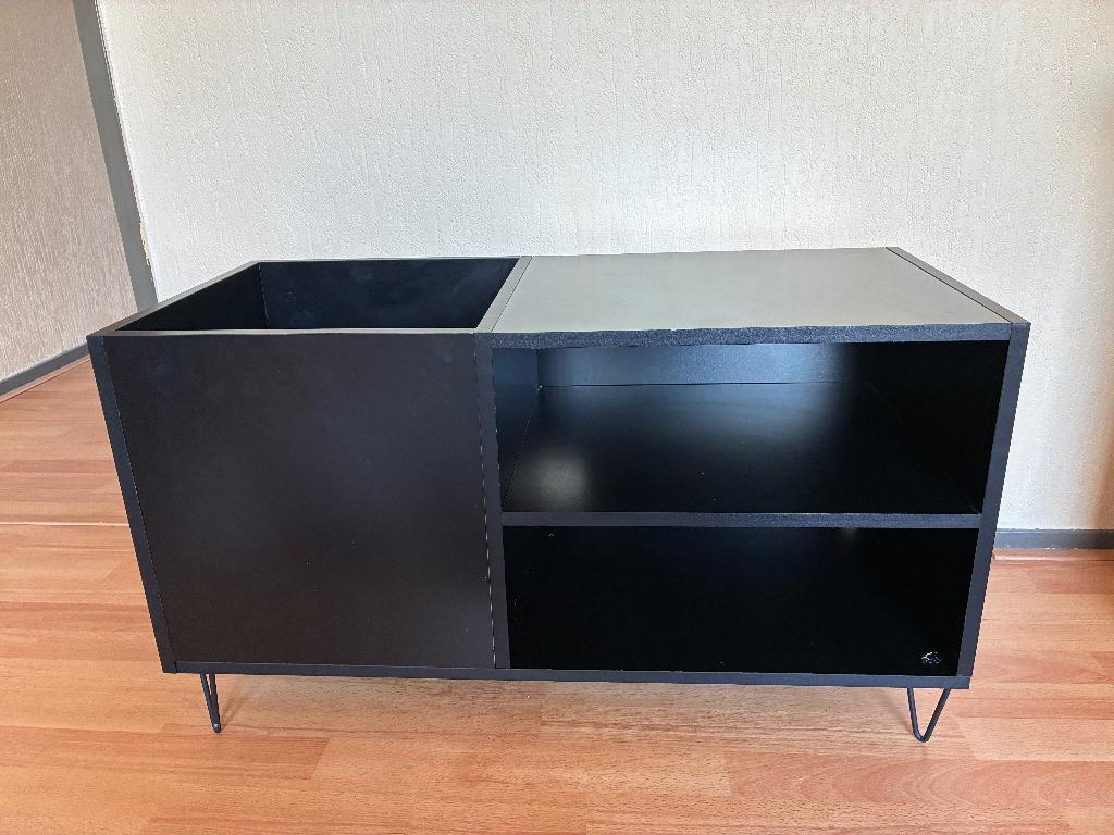 Mooi , handige zwarte platenspeler, vinyl  kast., Ophalen, Zo goed als nieuw, Platenspeler-onderdeel, Overige merken