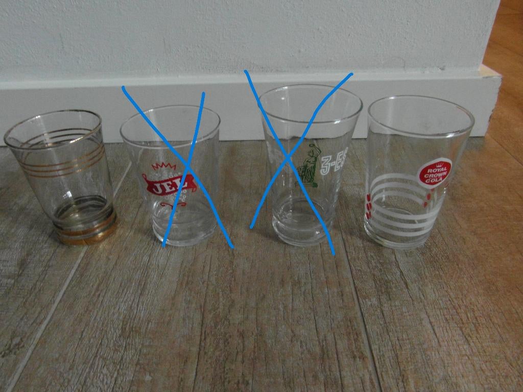 2 retro glaasjes Ook apart te koop, Verzamelen, Ophalen of Verzenden, Gebruikt, Borrel- of Shotglas