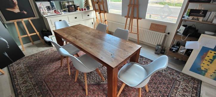 Eetkamerstoelen wit met hout, Huis en Inrichting, Stoelen, Vijf, Zes of meer stoelen, Hout, Wit, Ophalen