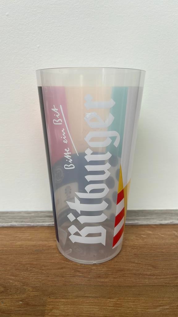 Plastic bierglas Bitburger Euro 2024, Ophalen of Verzenden, Gebruikt, Glas of Glazen, Overige merken
