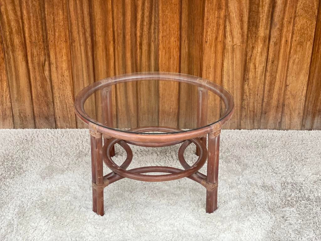 Vintage rotan coffeetable, Ophalen of Verzenden