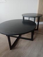 2 salontafels Haco marmerlook stenen blad, Huis en Inrichting, Tafels | Salontafels, 50 tot 100 cm, Rond, Minder dan 50 cm, 50 tot 100 cm