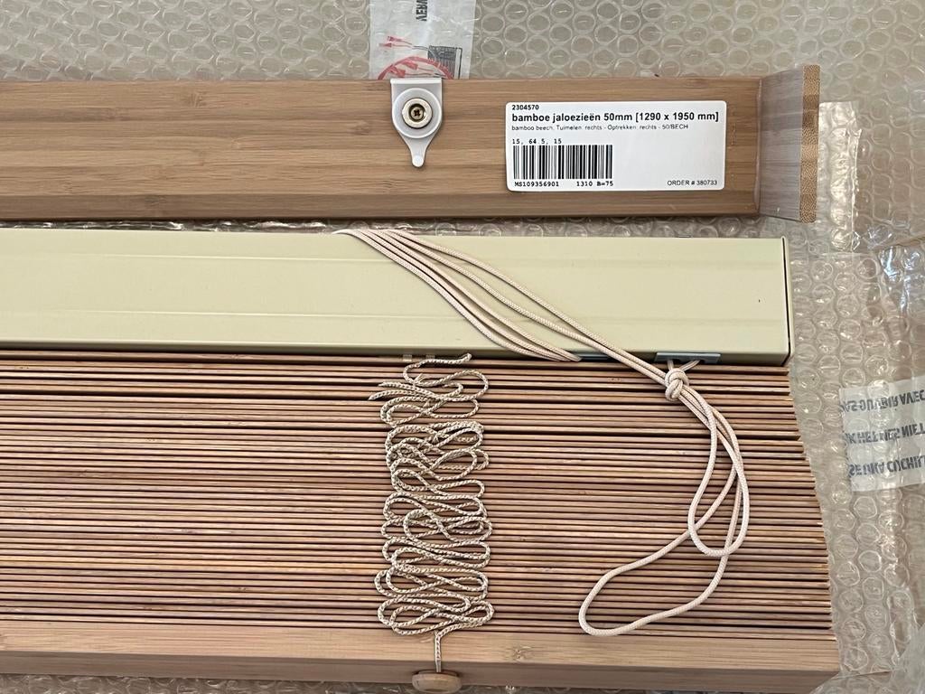 Nieuwe bamboe jaloezieën 50mm (3 stuks) - Diverse maten, Huis en Inrichting, Stoffering | Gordijnen en Lamellen, Ophalen, 100 tot 150 cm