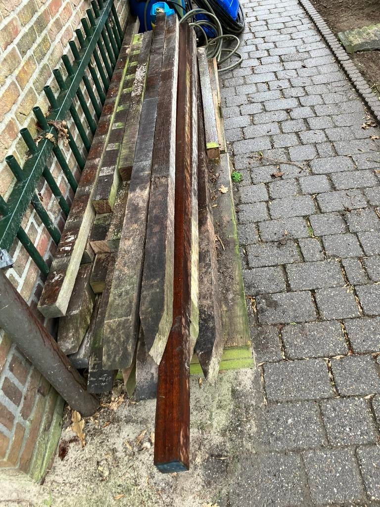 hard houten palen, Ophalen, Gebruikt, Hout