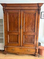 Antieke massief houten meidenkast met laden en schappen, Ophalen