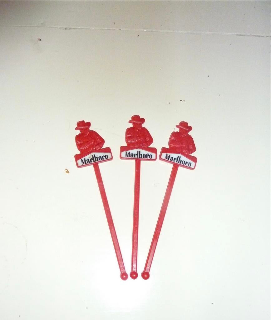3 Vintage Marlboro Cocktail Stampers / Roerstaafjes, Ophalen of Verzenden, Gebruikt, Gebruiksvoorwerp