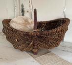 Brocante oud wilgen plukmandje / plukmand, Ophalen of Verzenden