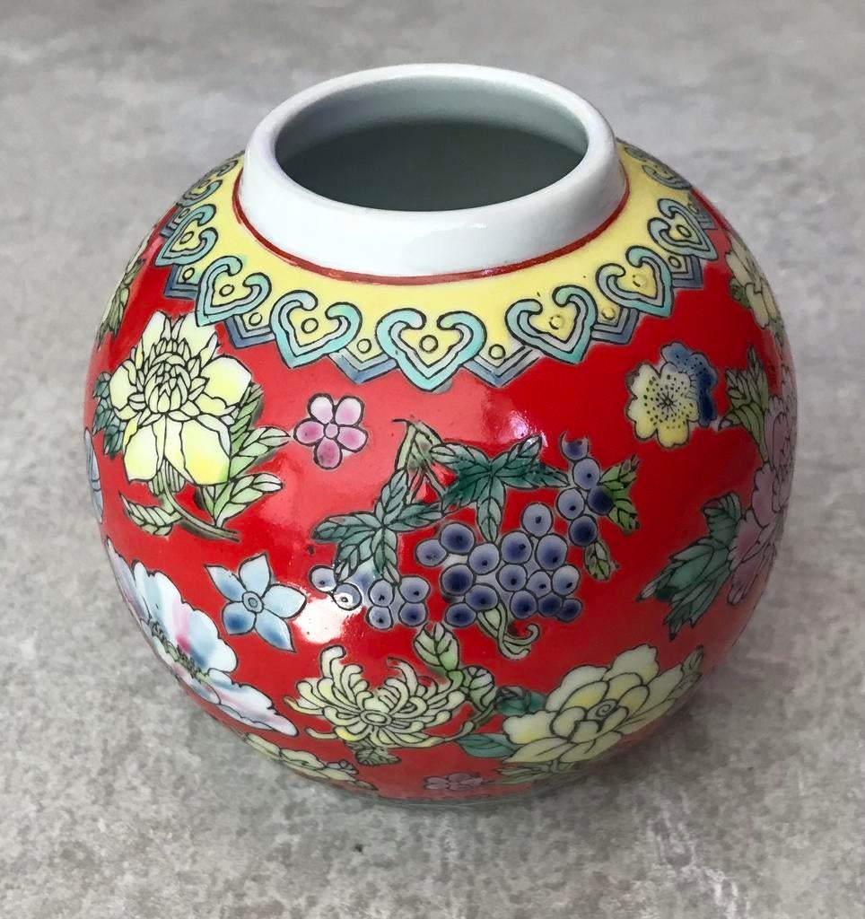 2x Chinese gemberpot, Huis en Inrichting, Woonaccessoires | Vazen, Overige kleuren, Aardewerk of Porselein, Ophalen of Verzenden
