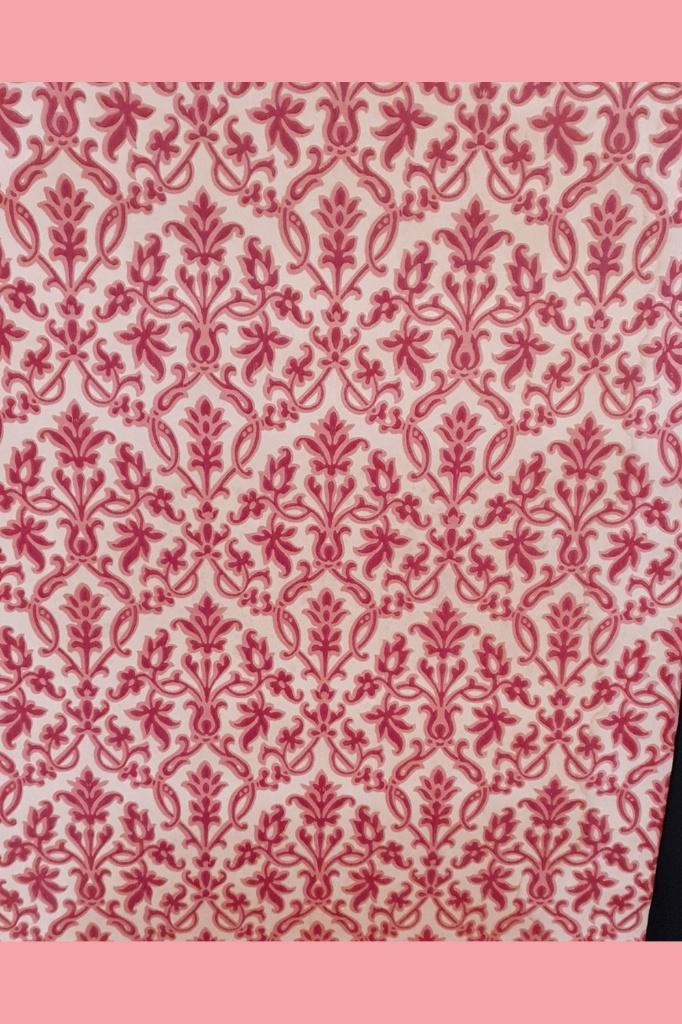 5002 rood barok klassiek retro ornament vintage jaren 70, Huis en Inrichting, Stoffering | Behang, Ophalen of Verzenden, Minder dan 10 m²