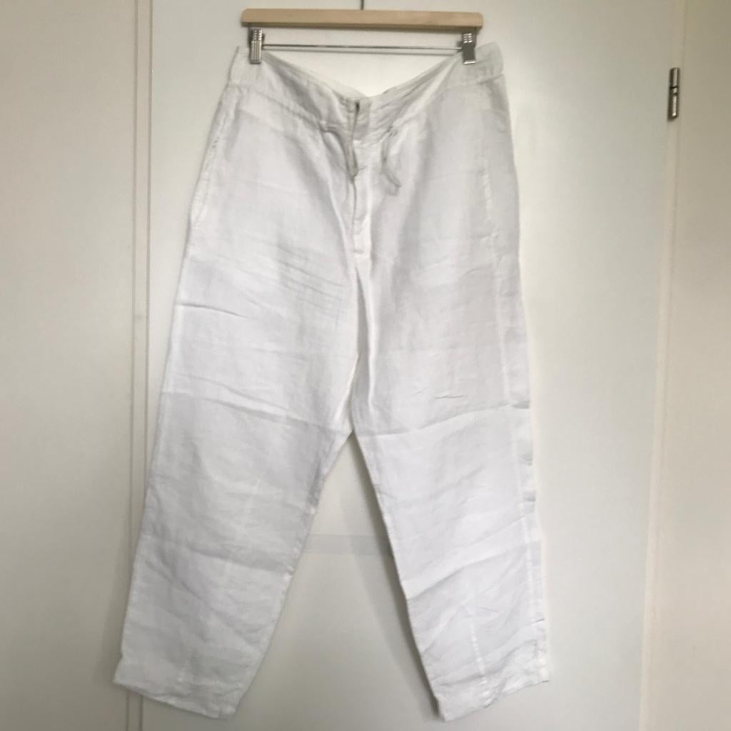 Transit par such linnen broek wit 100% linnen maat 4, Kleding | Dames, Broeken en Pantalons, Verzenden, Zo goed als nieuw, Wit