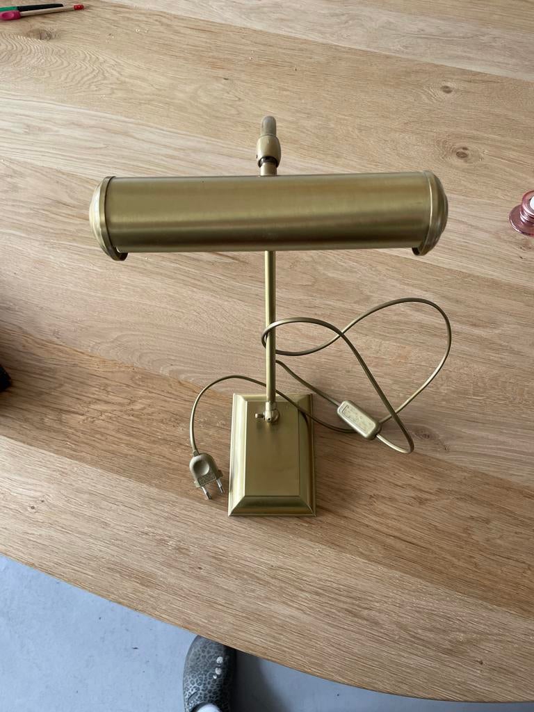 Elegante messing piano lamp, Ophalen, Gebruikt, Metaal, Minder dan 100 cm