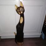 Houten staande kat / poes 79 cm hoog, Ophalen, Gebruikt, Dier