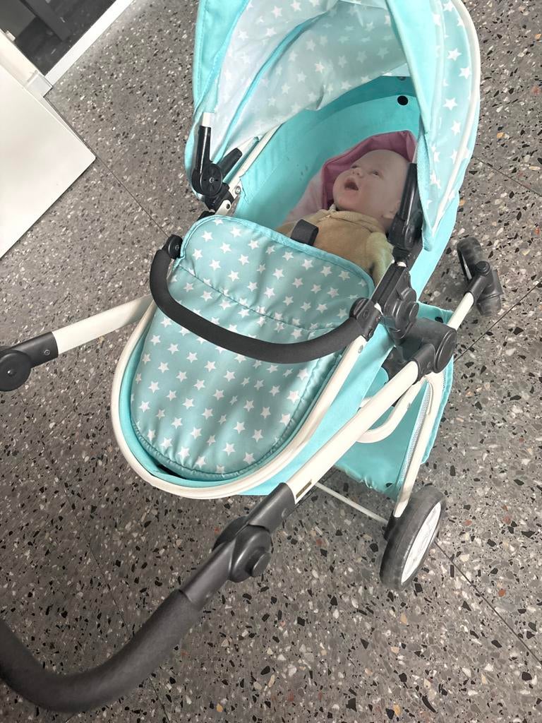 Poppenwagen 3-in-1 met reiswieg, kinderwagen en pop, Kinderen en Baby's, Speelgoed | Poppen, Ophalen, Gebruikt, Overige typen