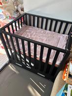 Zwarte Kinderbox met Lade - in hoogte verstelbaar, Ophalen, Gebruikt, Vierkant, In hoogte verstelbaar