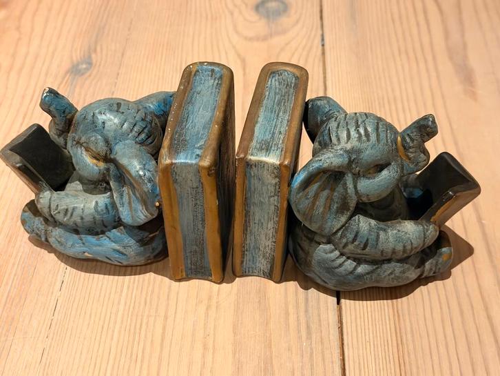 Unieke Olifanten Boekensteunen - Vintage Stijl, Huis en Inrichting, Woonaccessoires | Overige, Gebruikt, Ophalen of Verzenden