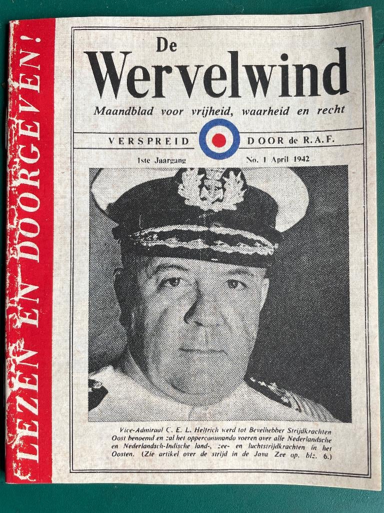 De wervelwind 1 april1942 wo2 ww2, Ophalen of Verzenden, Luchtmacht, Nederland, Overige typen