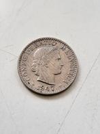 Munt Zwitserland 20 Rappen 1947, Ophalen of Verzenden