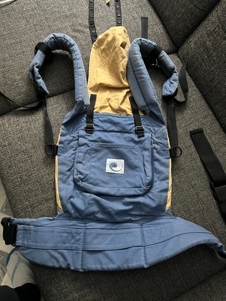 Ergo Baby Carrier Draagzak - Blauw/Beige, Kinderen en Baby's, Overige merken, Gebruikt, Ophalen of Verzenden, Buik, Rug of Zij