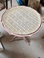 Roze bijzettafel met inlegblad, Minder dan 55 cm, Gebruikt, Overige vormen, Hout