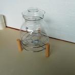 Glazen theekan 1,5 liter + theelicht, Huis en Inrichting, Glas of Glazen, Ophalen of Verzenden, Overige stijlen, Glas