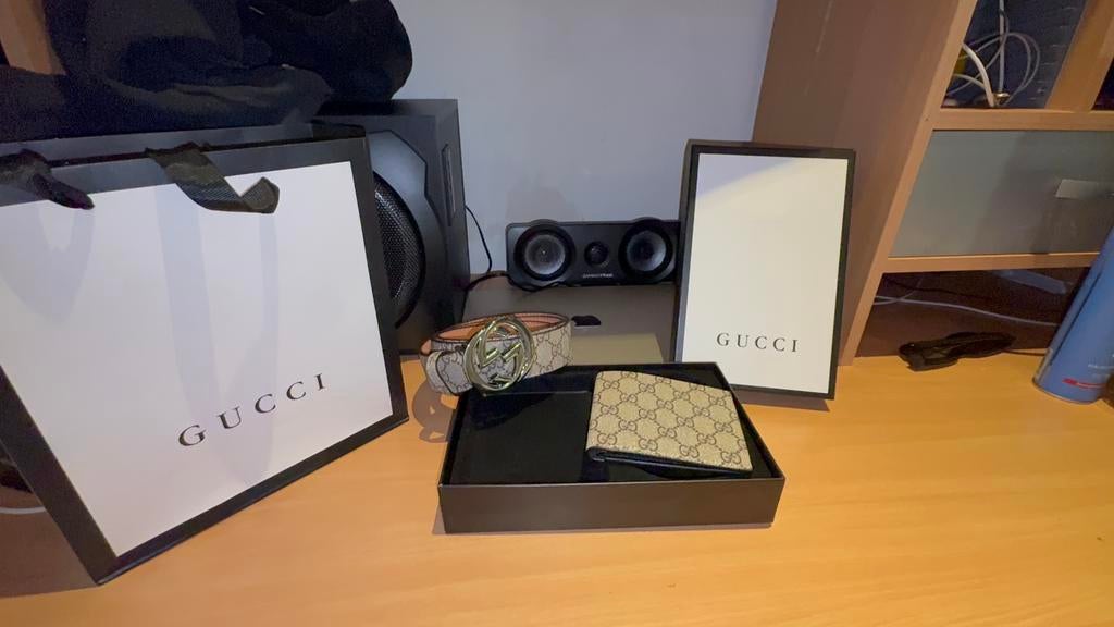 Gucci riem en portemonnee, Kleding | Heren, Riemen en Ceinturen, Ophalen, Nieuw, 105 tot 115 cm, Riem of Ceintuur