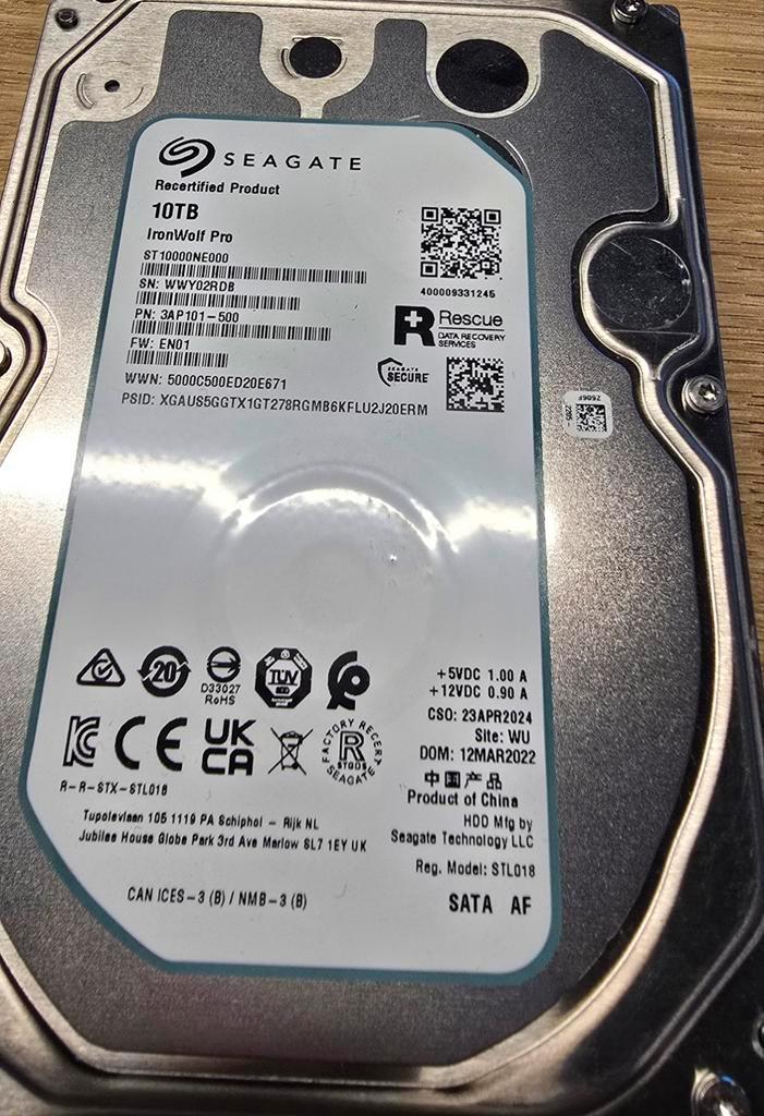 Seagate IronWolf Pro 10TB HDD, Computers en Software, Harde schijven, Refurbished, Server, Intern, HDD, SATA, Ophalen of Verzenden