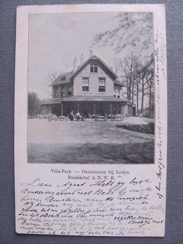 Oegstgeest 1902 Bondshotel ANWB, Verzamelen, Ansichtkaarten | Nederland, Ophalen of Verzenden, Voor 1920, Gelopen, Zuid-Holland