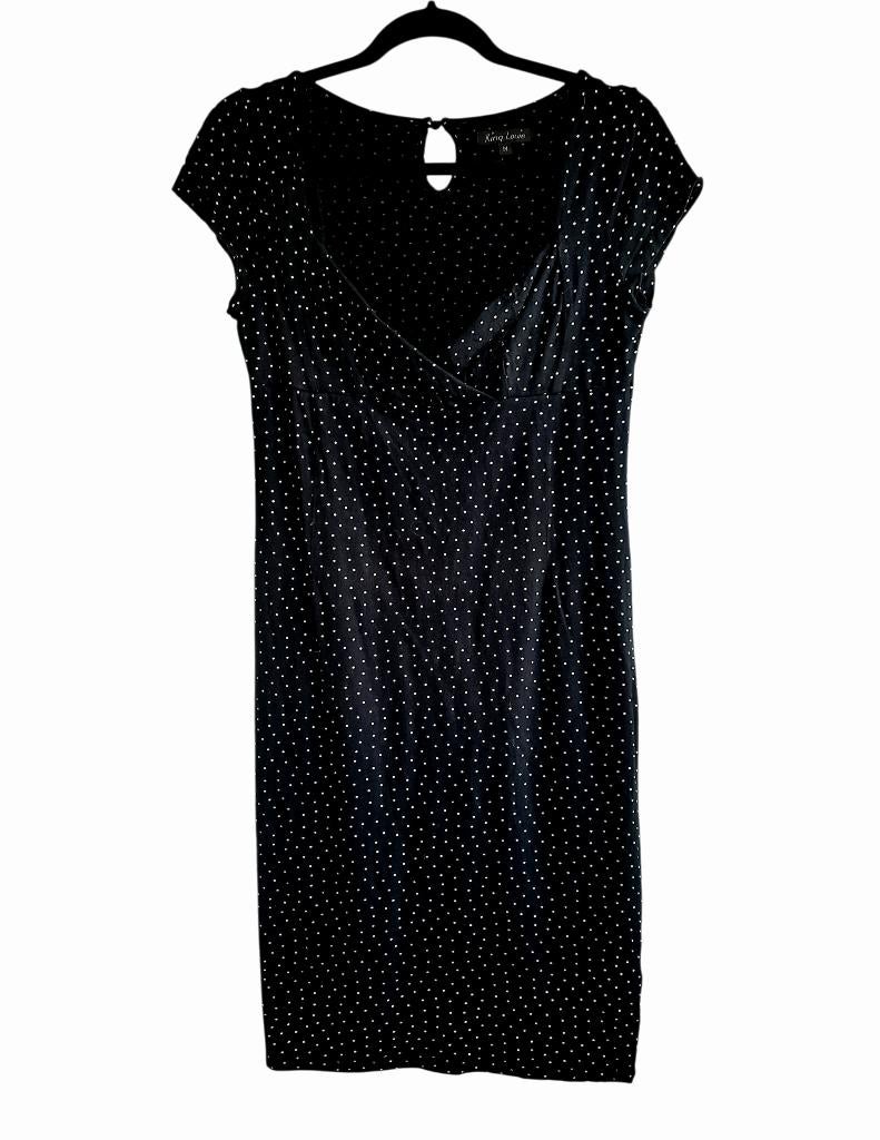 🪻 King Louie Jurk Keyhole - Stipjes maat M 38 / 40 nu 12,50, Kleding | Dames, Maat 38/40 (M), Zwart, Ophalen of Verzenden, Zo goed als nieuw