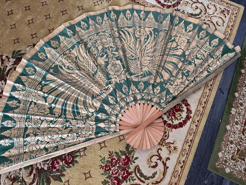 Grote antieke chinese waaier 1.80cm, Ophalen of Verzenden, Zo goed als nieuw