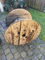 Houten haspel rond 80 cm, Tuin en Terras, Tuintafels, Ophalen, Gebruikt, Rond, Hout