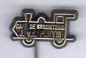 Cafe de Stoomtram J. v.d. Pluym plastic speldje ( F_086 ), Verzenden, Zo goed als nieuw, Merk, Speldje of Pin