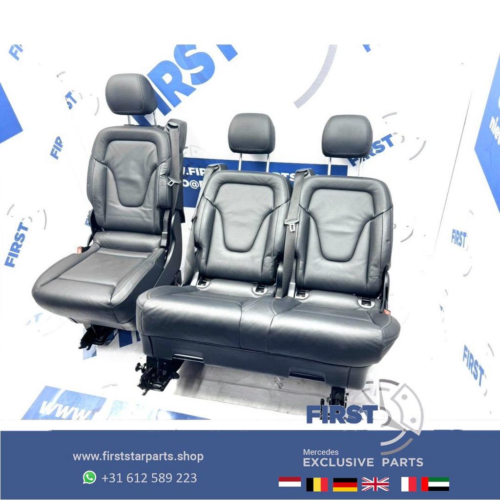 W447 VITO / V KLASSE ACHTERBANK ZWART LEER interieur Mercede, Gebruikt, -, Ophalen of Verzenden, -
