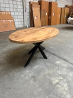 Ovale mango eettafel 190x100cm incl. spinpoot, Huis en Inrichting, Tafels | Eettafels, Ophalen, Nieuw, 50 tot 100 cm, Vijf personen of meer