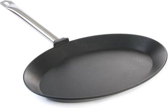 HENDI Ovale vispan – titanium coating – 400x275x35 mm, Ophalen of Verzenden, Nieuw, Gietijzer, Koekenpan of Braadpan